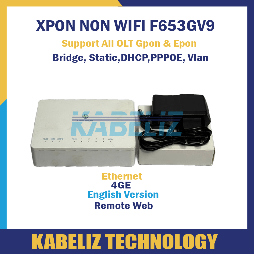 ONU XPON ONT NON WIFI SUPPORT ALL OLT EPON & GPON + ADAPTOR
