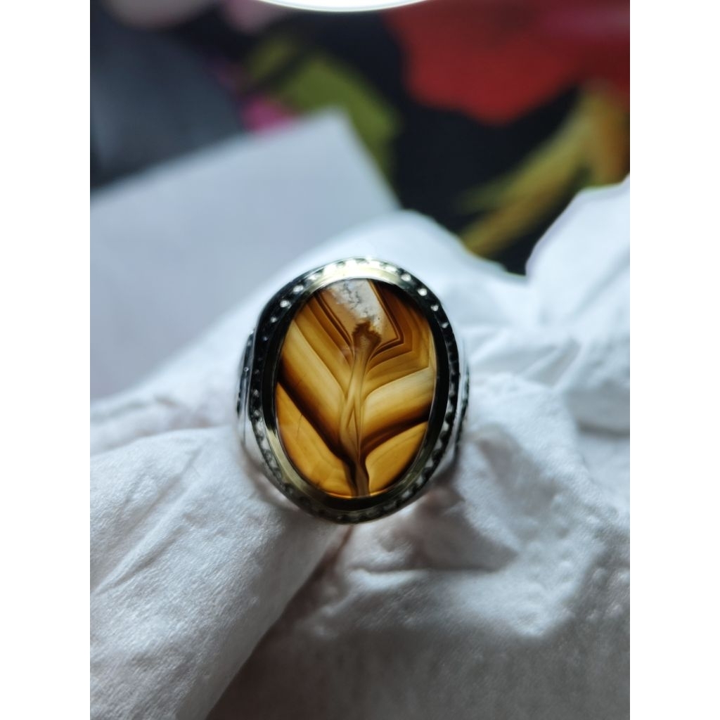 Batu Akik Sulaiman Hitam Motif   | Natural Asli Alam