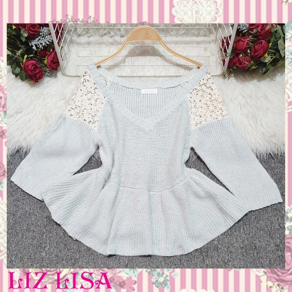 Liz Lisa kawaii soft blue knit top