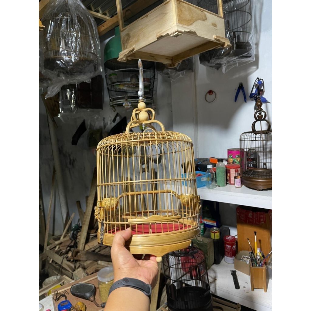 SANGKAR CUNGKOK BAMBU LOKAL PREMIUM untuk burung pleci, kolibri dan burung kecil lainnya