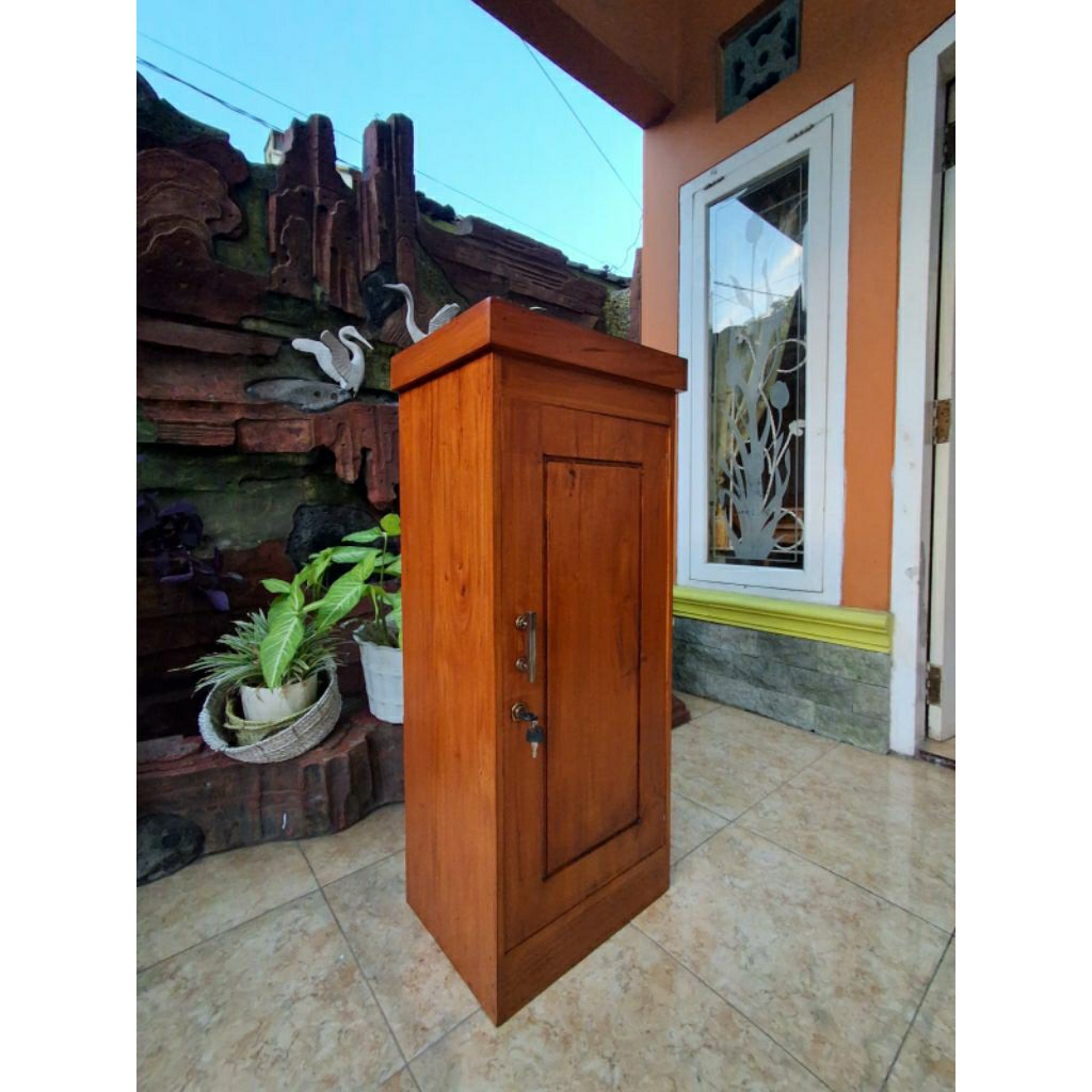 Lemari Kayu  Mahoni 1 Pintu Minimalis Lemari Pakaian Minimalis