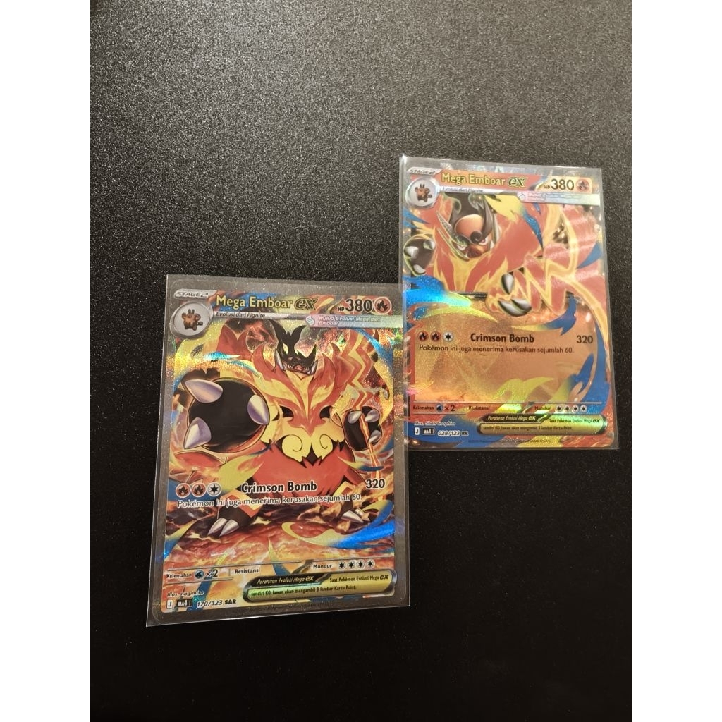ledakan peniada Mega Emboar EX SAR ,free mega emboar ex RR. TCG pokemon ori
