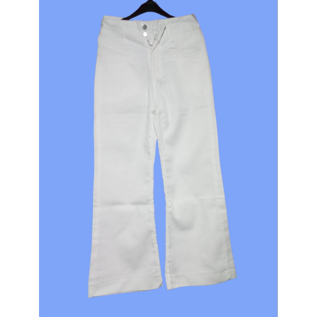 kulot jeans cutbray putih monlisa M