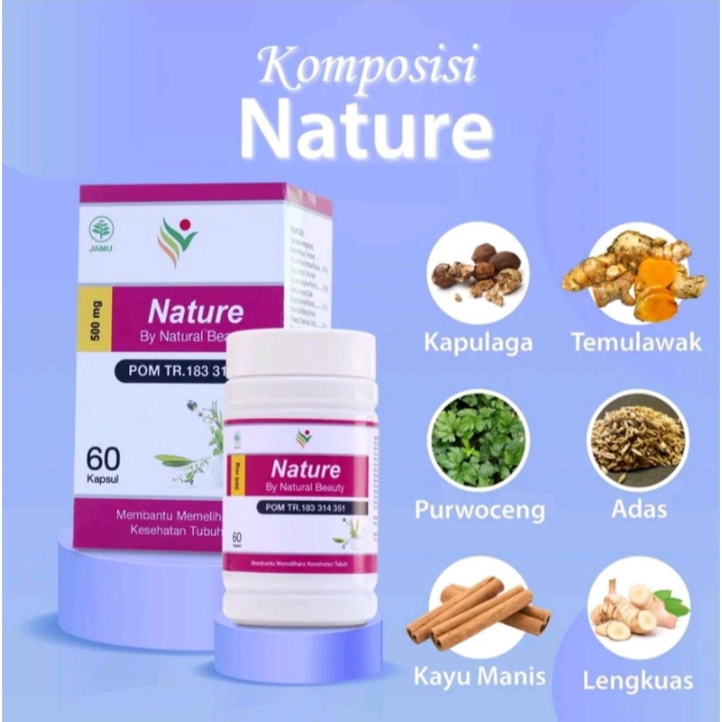 NATURE GEMUK BADAN BPOM Original Isi 60 KAPSUL Herbal Asli Obat Penggemuk Badan Permanen Cepat Pria 