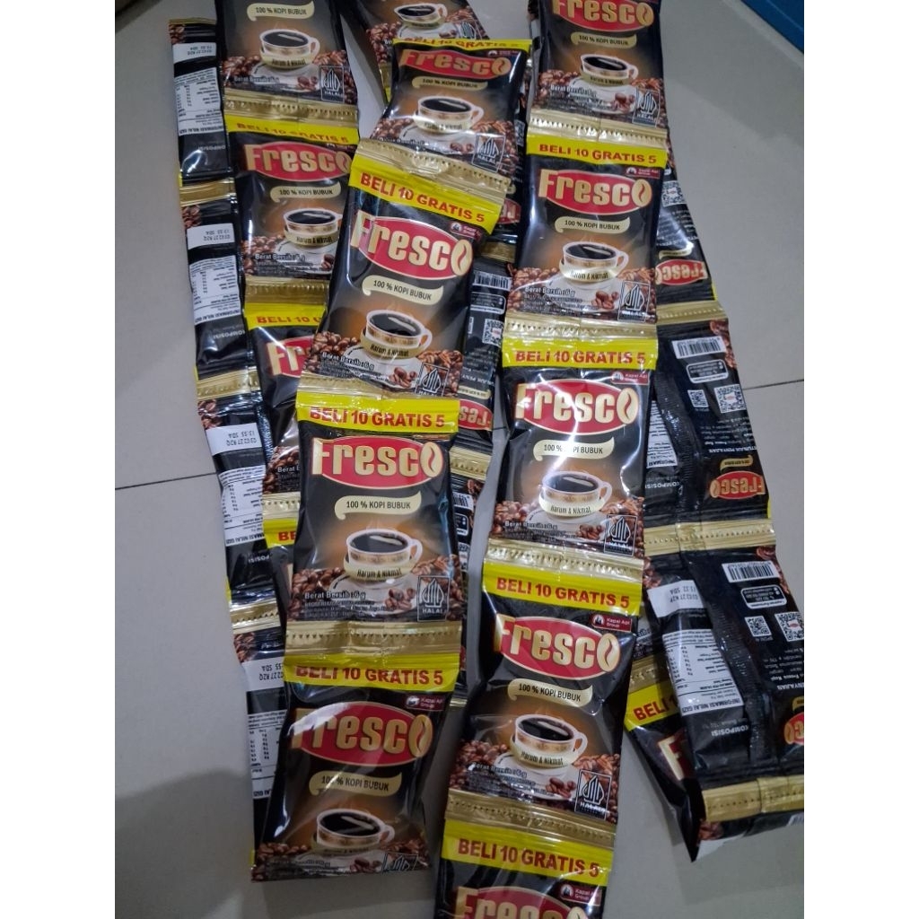 Kopi bubuk Fresco mini 1 renteng 15 sachet