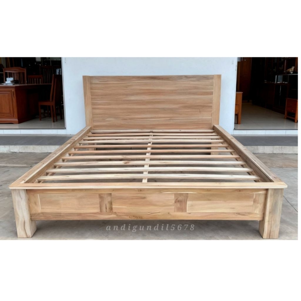 Dipan Minimalis Full Kayu Jati TPK Perhutani Tempat Tidur Minimalis Full Kayu Jati