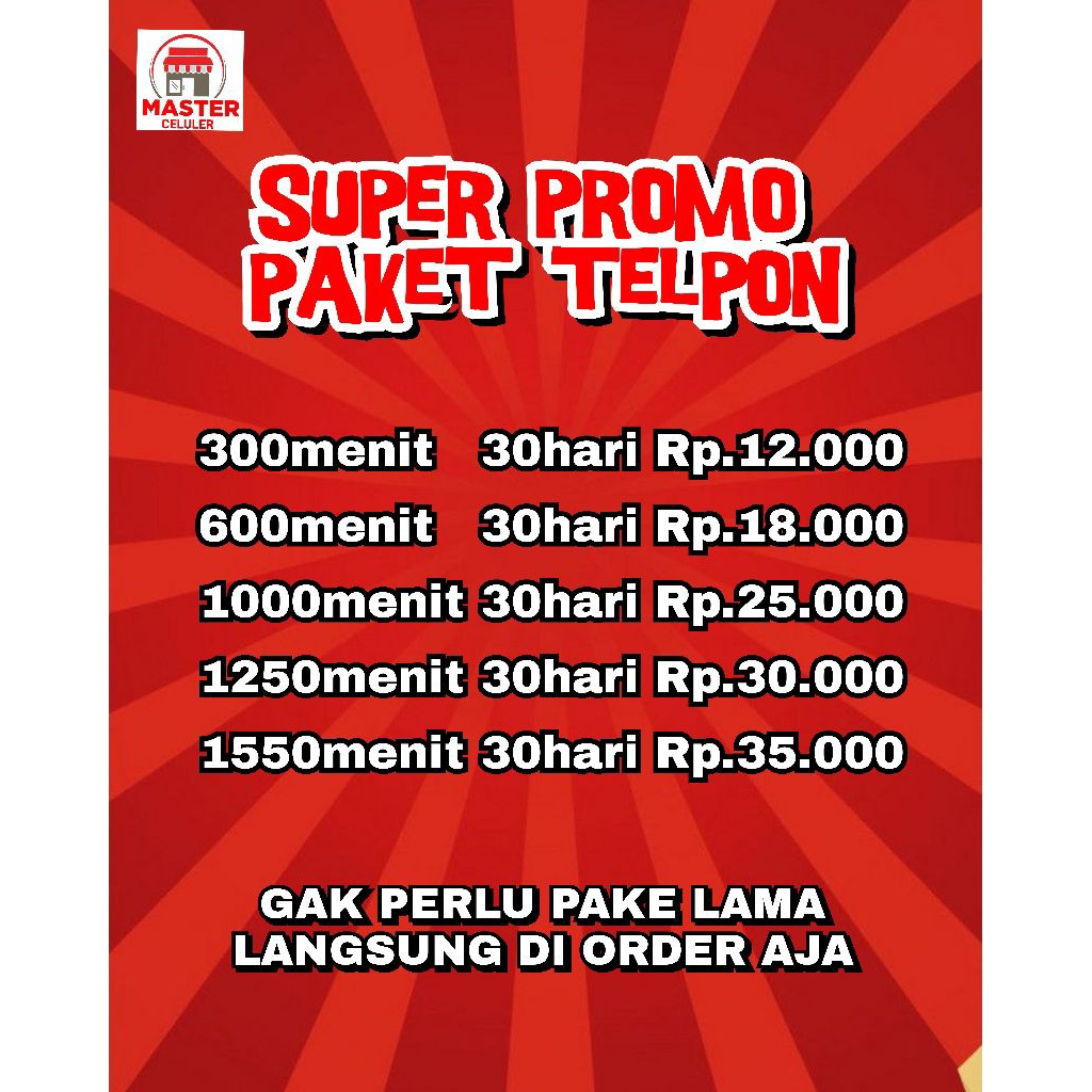 SUPER PROMO PAKET TELPON TELKOMSEL