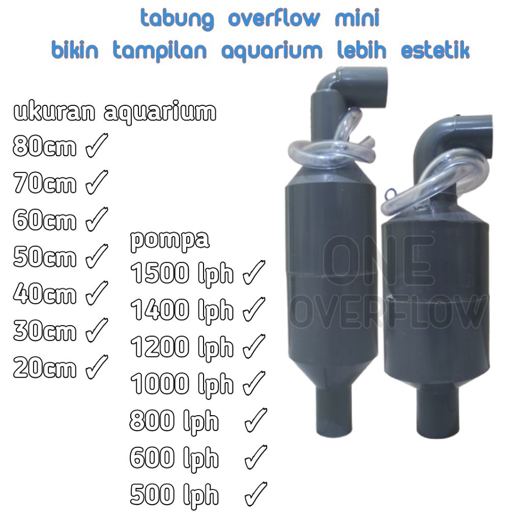 tabung overflow mini untuk aquarium kecil