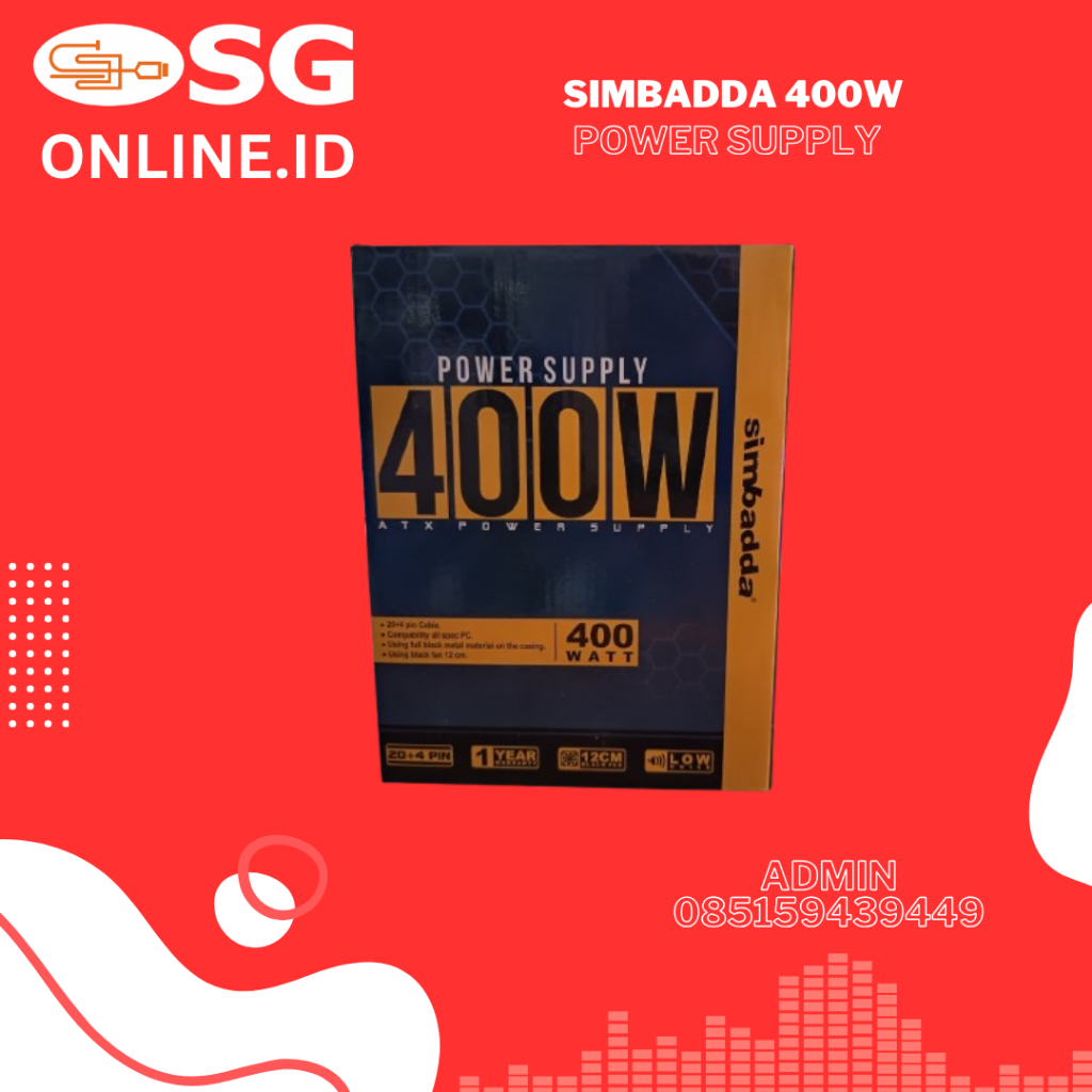 Simbadda Power Supply 400W for PC