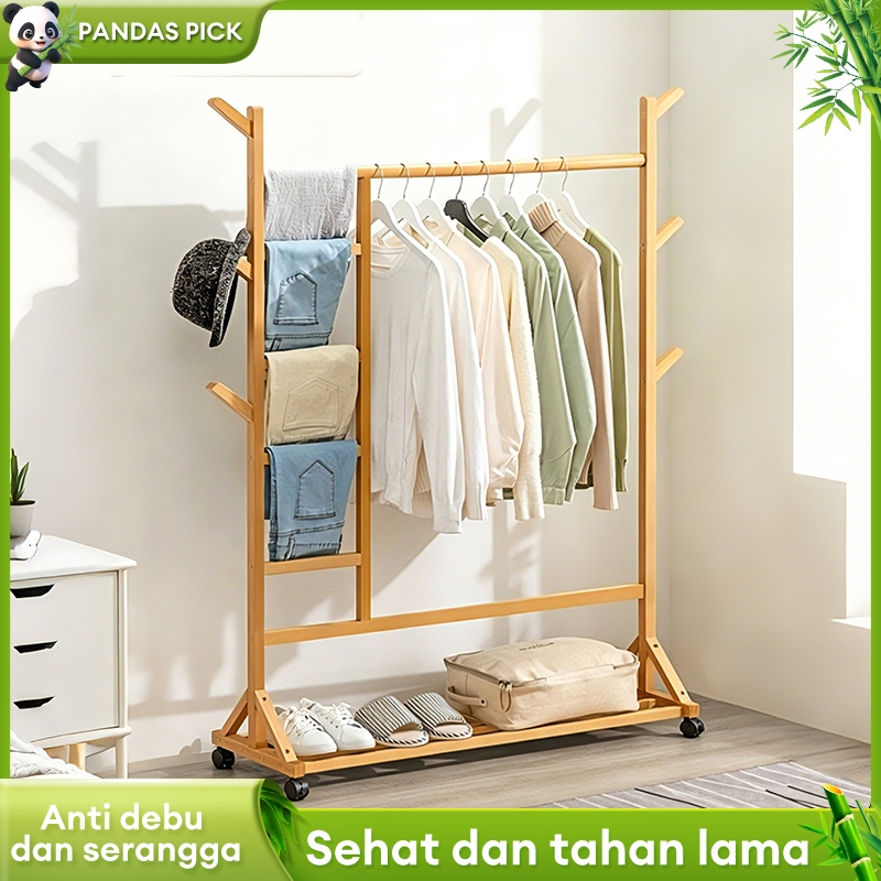 Stand Hanger Rak Baju Gantung Kayu Gantungan Baju Berdiri Stand Hanger Rak Baju Estetik Minimalis