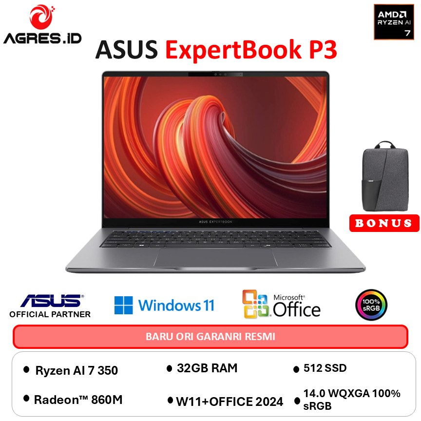 ASUS EXPERTBOOK PM3406CKA AMD RYZEN AI 7 350 - RAM 32GB 1TB W11+OHS+M365B 14.0WQXGA -NZ7310WS