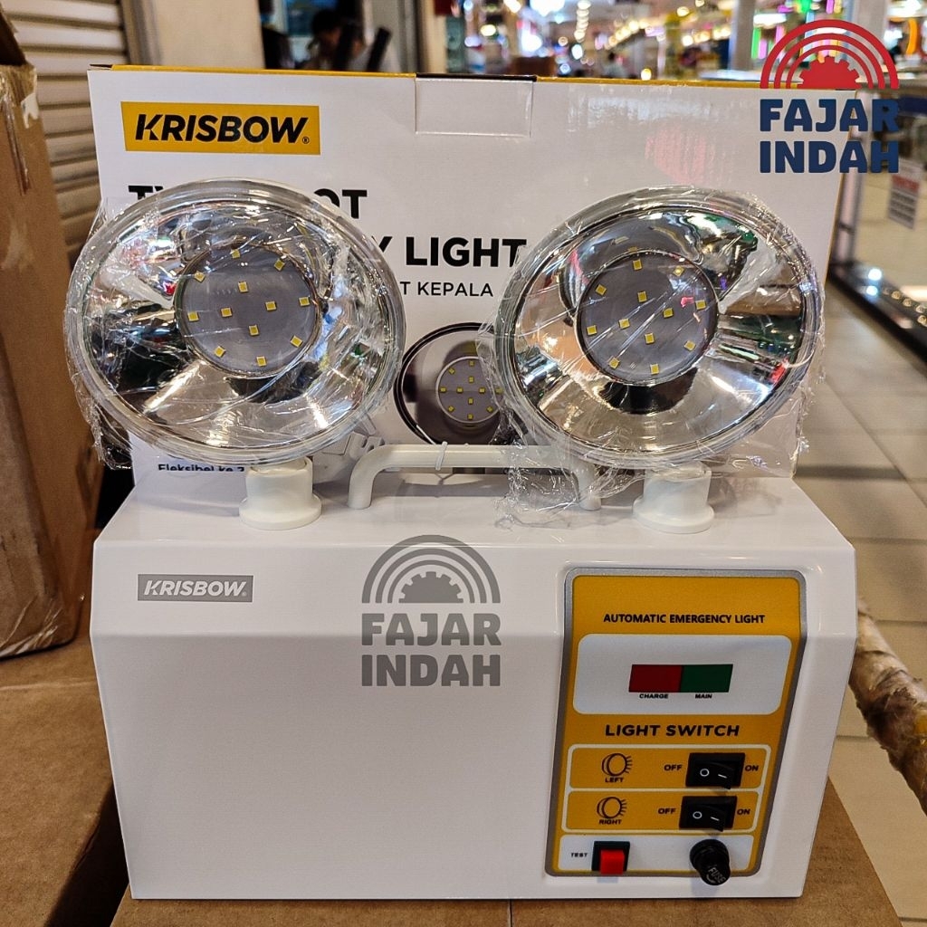 Krisbow lampu emergency twin-spot / Krisbow Lampu Darurat 2 Kepala Original 100%