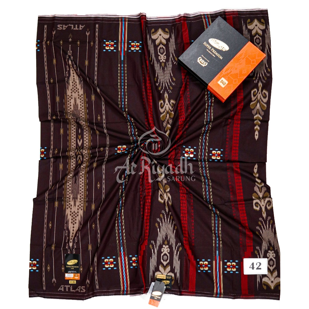 Sarung ATLAS Super Premium Gold S940  Motif SKA Varian Hitam Putih Warna Harga Terjangkau