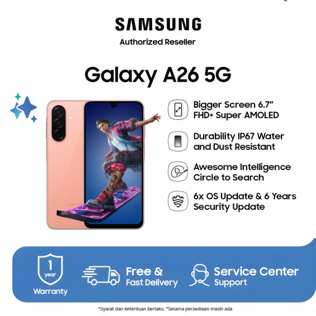 Samsung Galaxy A26 5G - RAM 8GB, 256GB, Baterai 5000mAh, 5G
