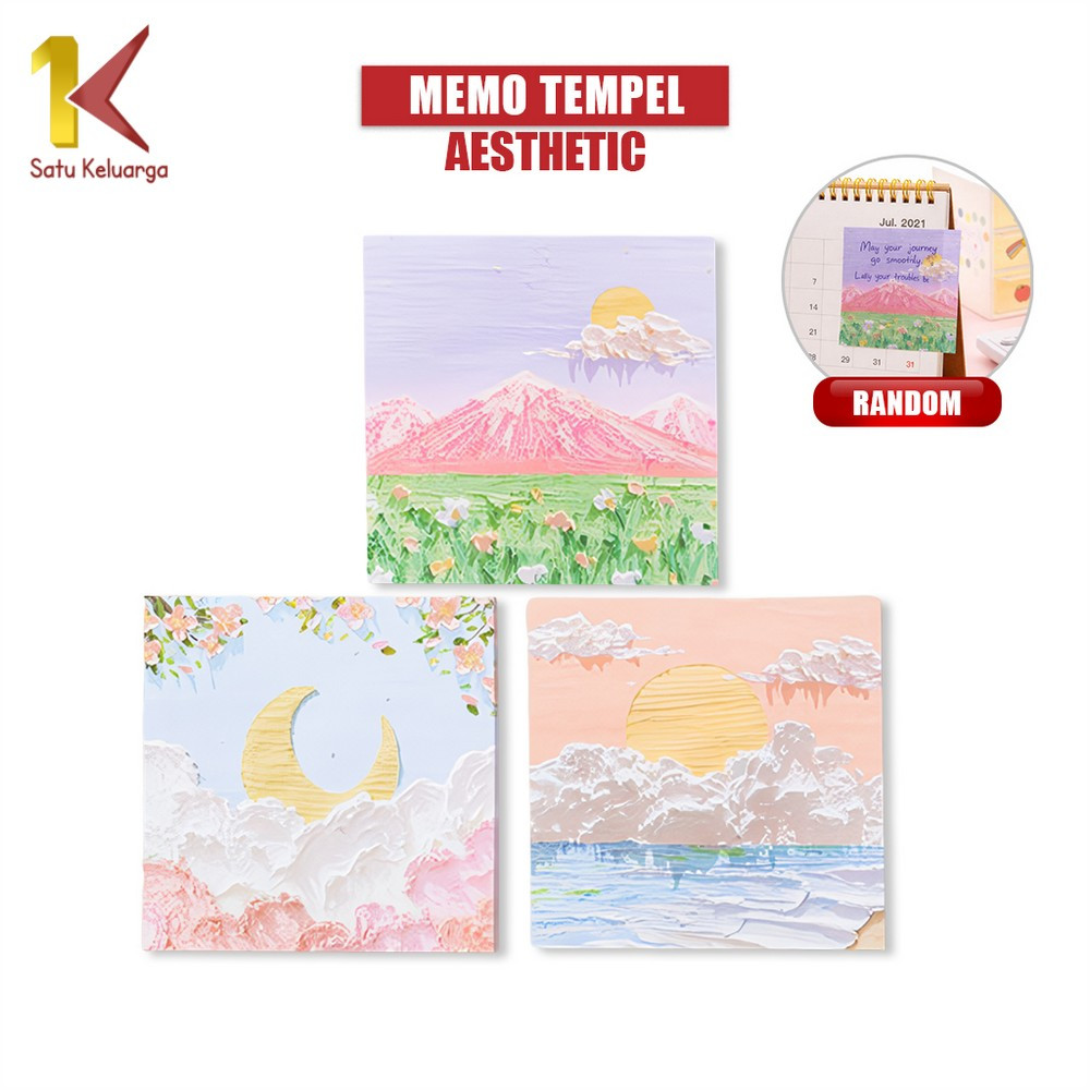 Satu Keluarga Memo Tempel Aesthetic A37 Sticky Notes Motif Alam Indah / Memo Tempel Notes Pemandanga