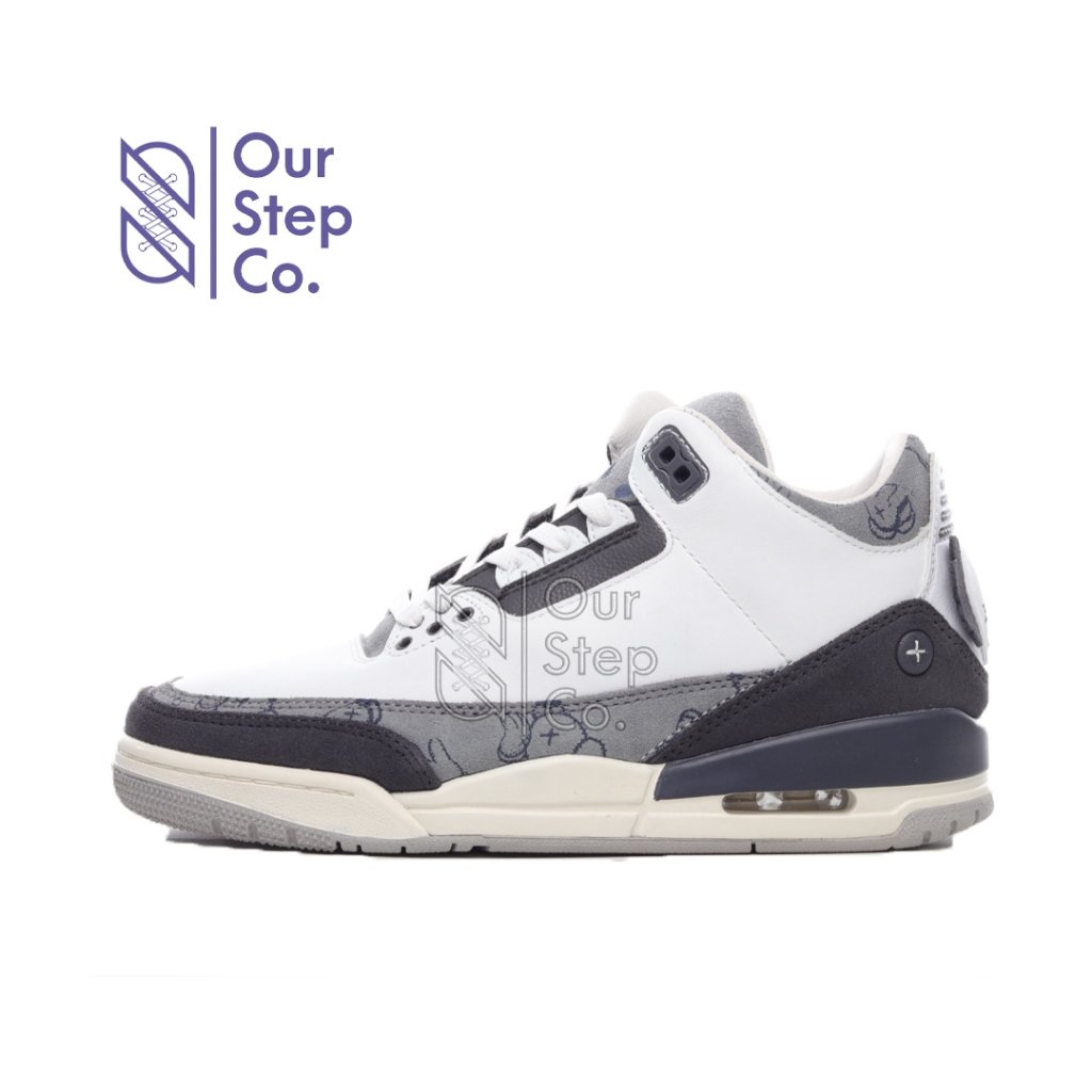 Sepatu Nike Air Jordan 3 X Kaws White Grey Original BNIB