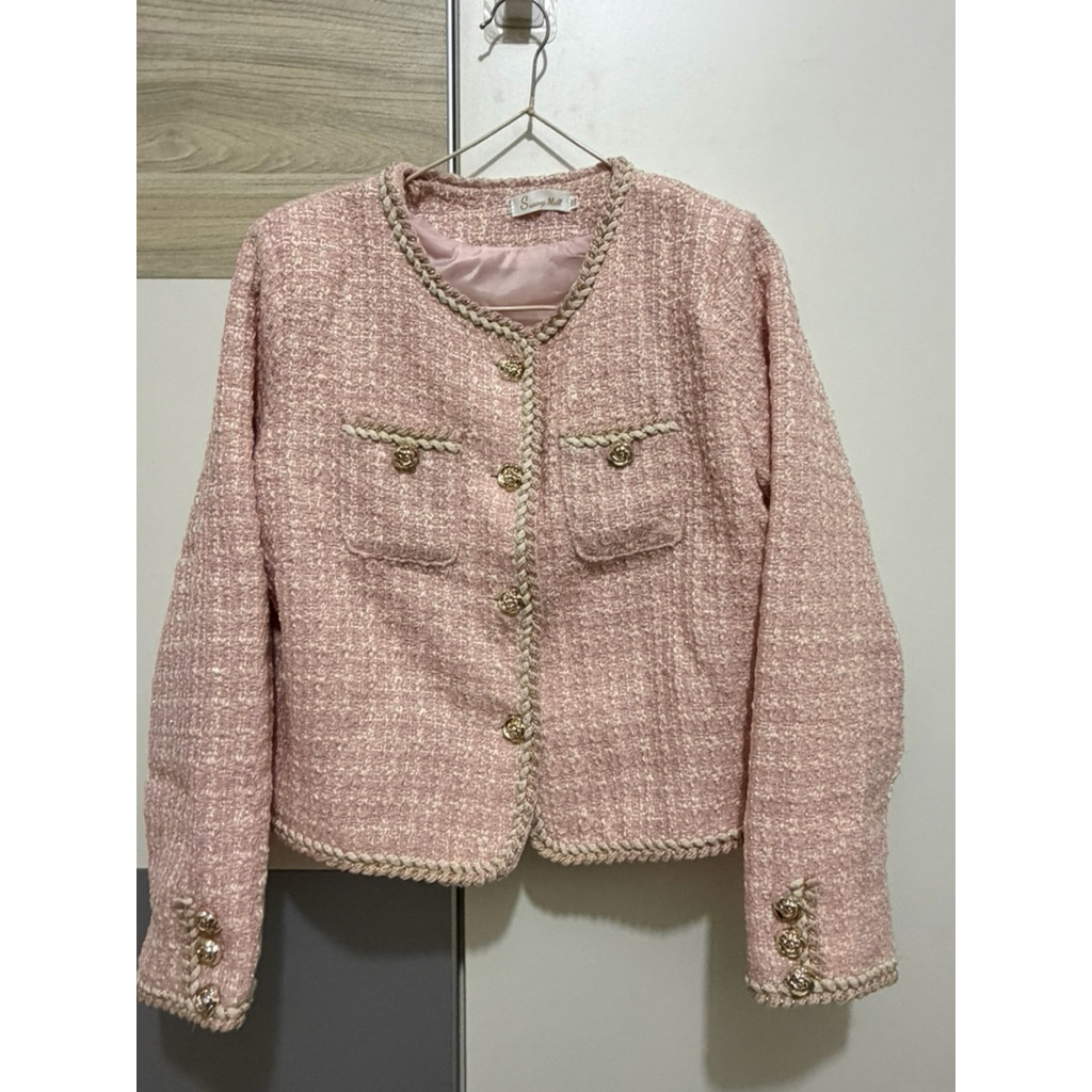 blazer tweed pink