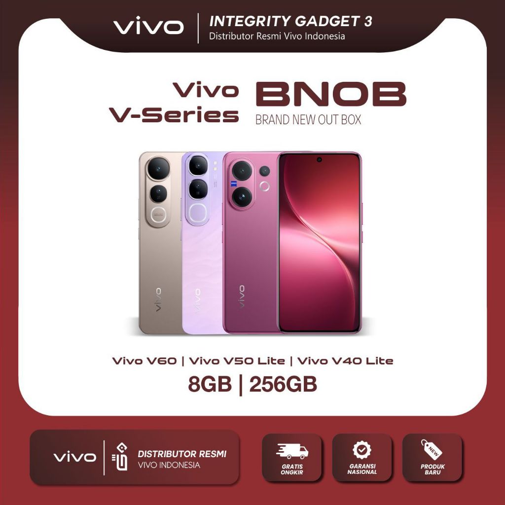 [KHUSUS UNIT BNOB] vivo V Series V60 / V50 Lite 5G / V40 Lite 8/256GB Original Garansi Resmi BNOB Ha