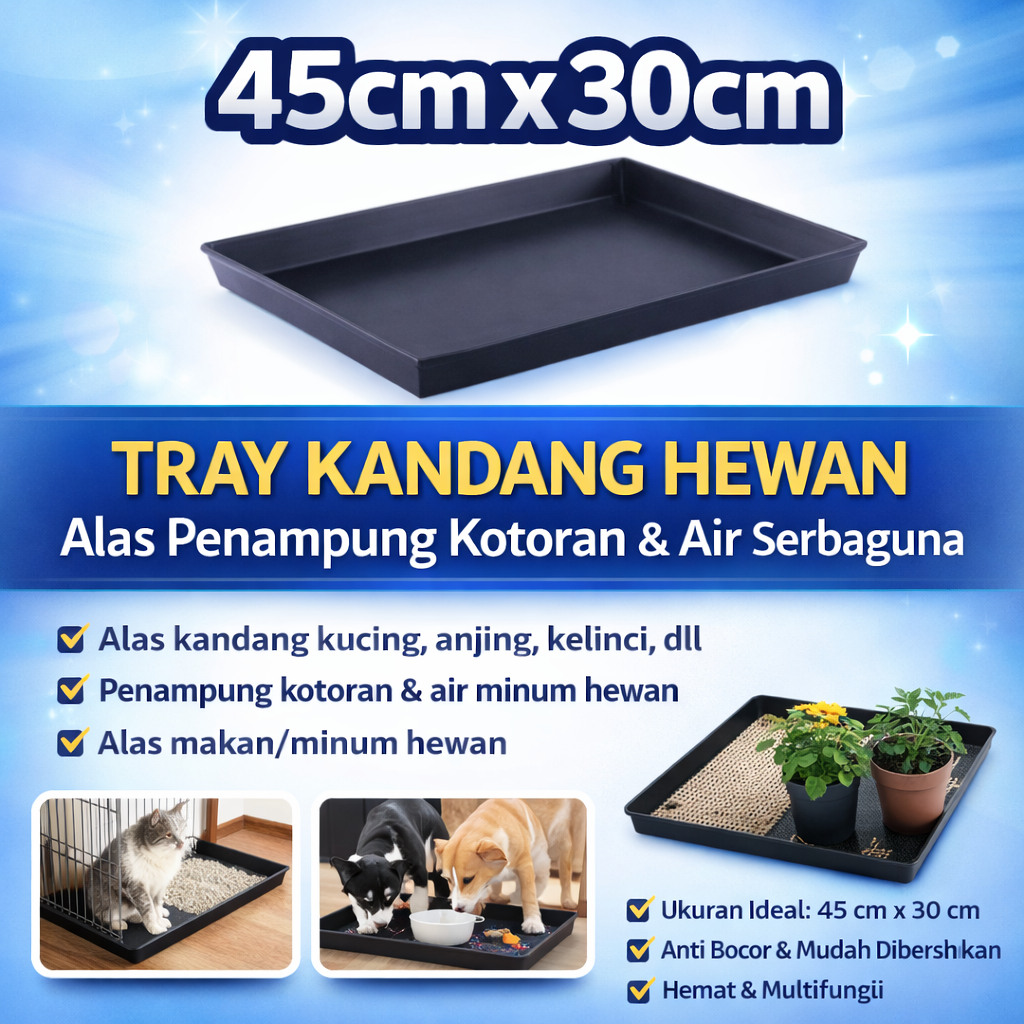 PROMO TRAY / NAMPAN KANDANG HEWAN  PLASTIK ALAS PENAMPUNG KOTORAN  KANDANG UK 45x30
