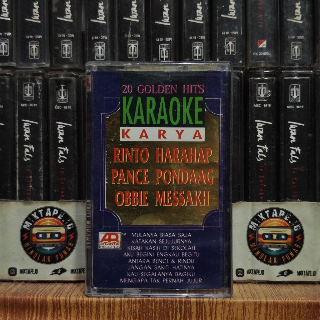 Kaset - 20 Golden Hits Karaoke Karya Rinto Harahap, Pance Pondaag, Obbie Messakh - Radio Tape - Kase