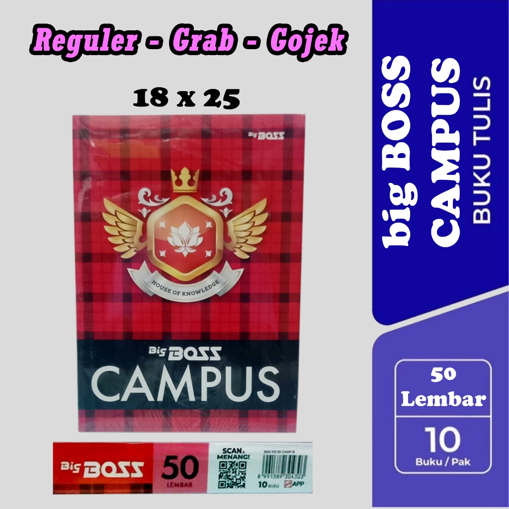 Buku Tulis Big Boss 50 Lembar - Kertas Tebal, Ukuran B5 / 1 Pack isi 10 buku