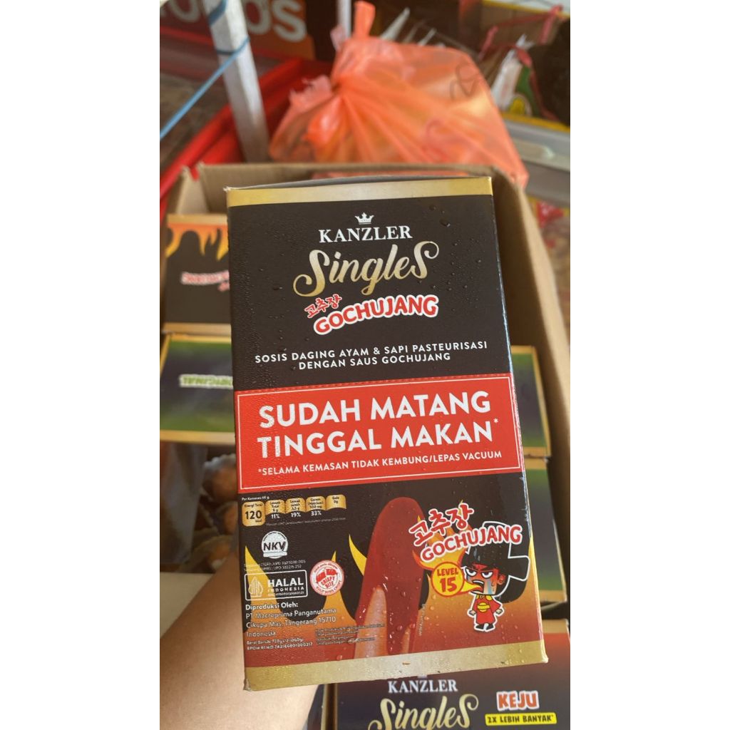 Sosis Kanzler Singles 1 Box Isi 12 Pcs Rasa gochujang (hot)