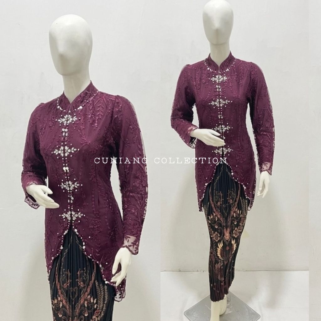 kebaya modern Delisa tile payet model baru