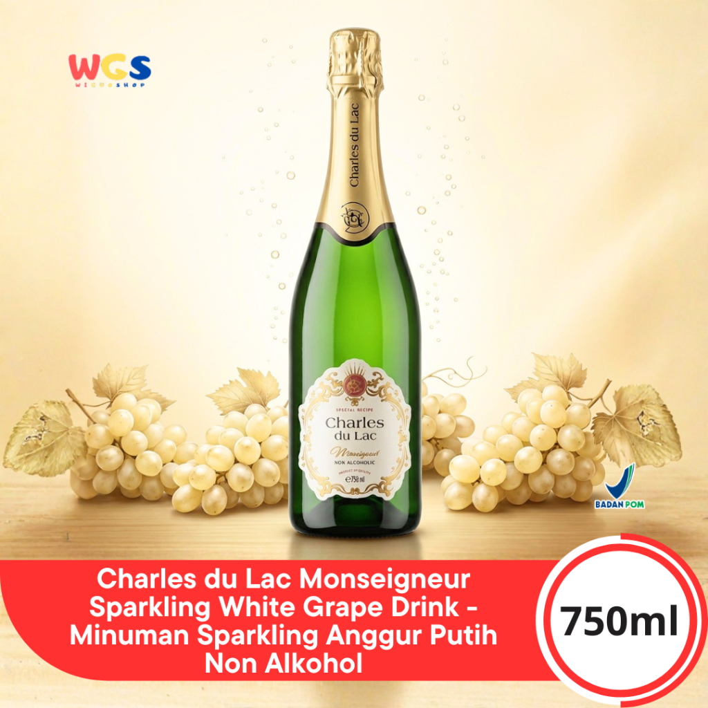 Charles du Lac Monseigneur Sparkling White Grape Drink 750ml - Minuman Sparkling Anggur Putih Non Al