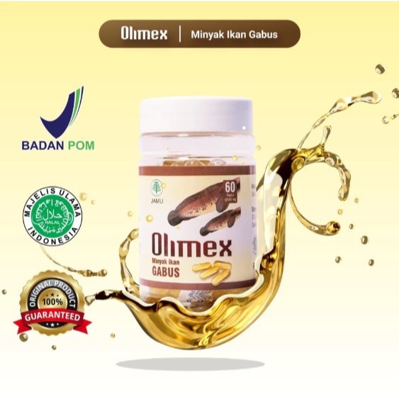 Olimex Minyak Ikan Gabus Original Kapsul Ikan Gabus pil ekstrak albumin ikan gabus kapsul kutuk