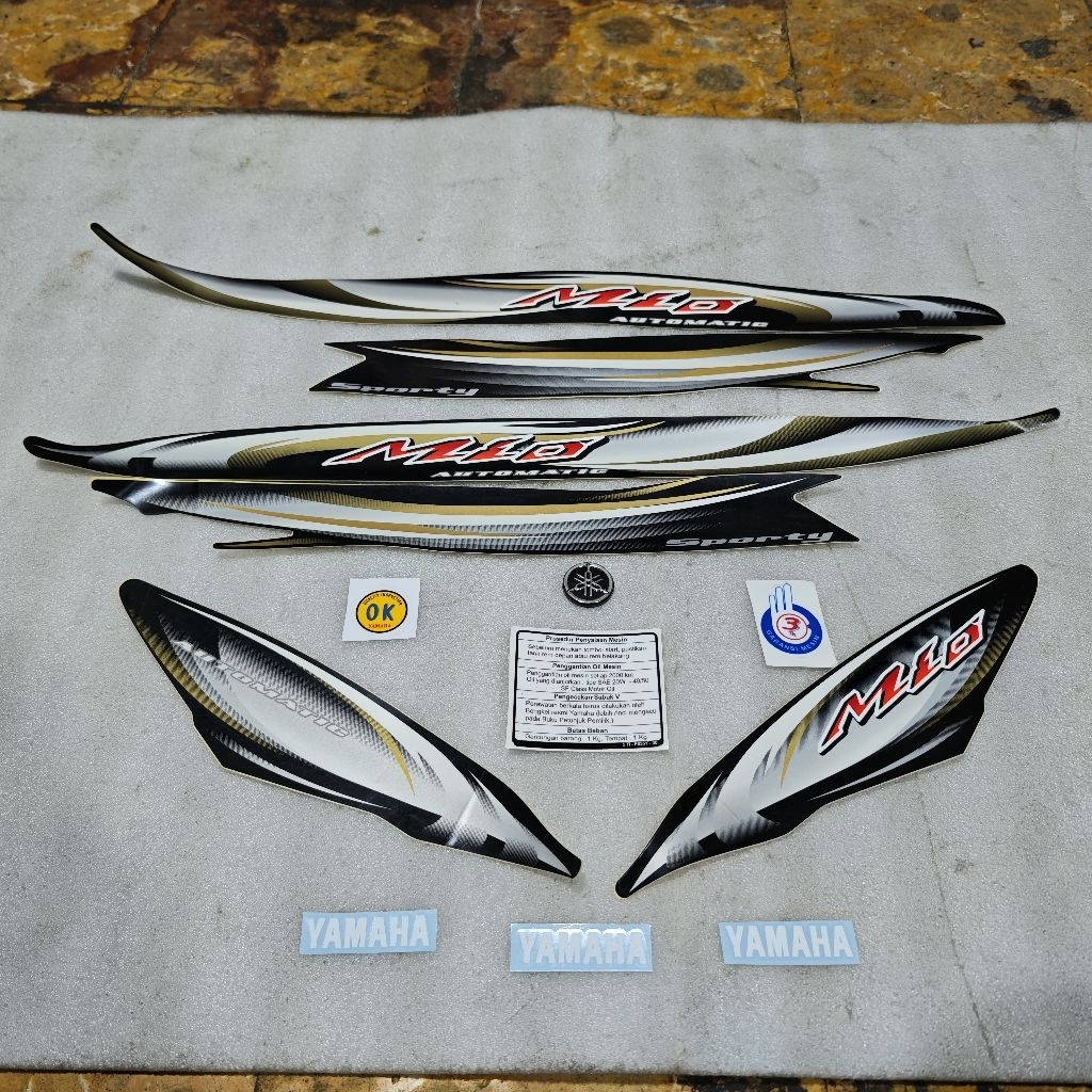 Stiker stripping striping decal graphic Yamaha Mio sporty 5TL 2007 2008 hitam ori original