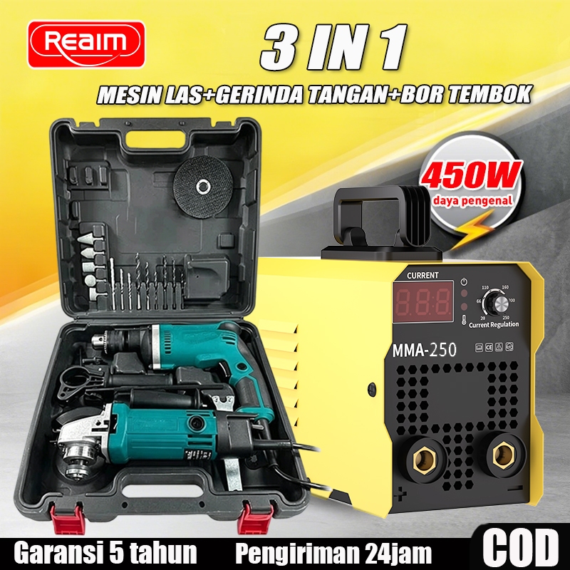 Reaim 450Watt mesin las Mesin Bor Listrik Inverter mesin las listrik  Mesin las mini mesin las listr
