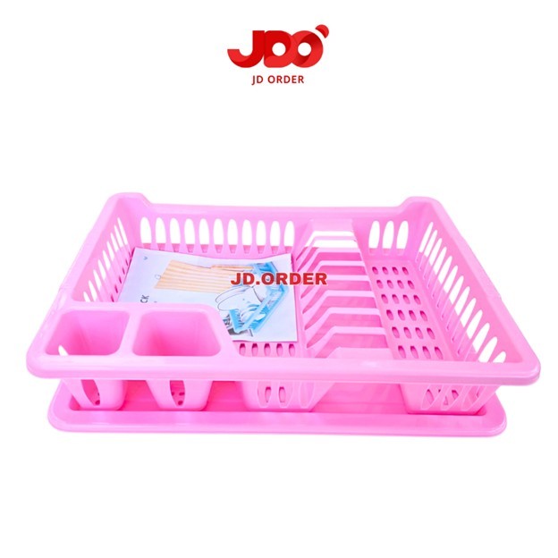 JDO Rak Piring + Tatakan Plastik Lovenia, Rak Piring Plastik Wastafel Kicthenware