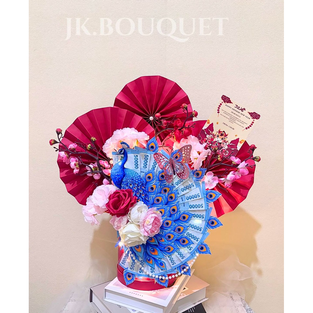 [BISA KIRIM HARI INI] A8 / Peacock Money Bouquet 20 lembar / Jasa pembuatan money bouquet medan