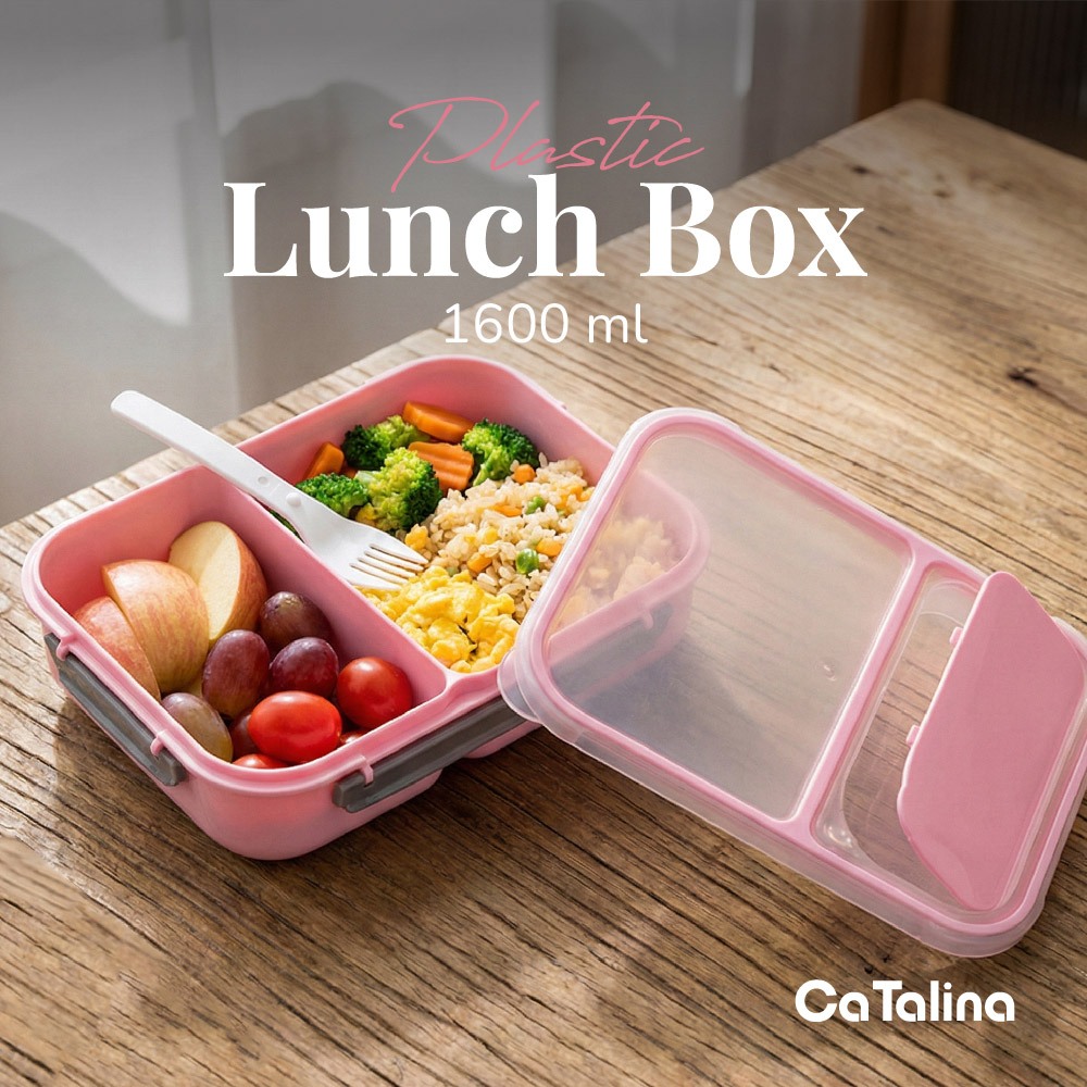 Kotak Bekal Makan Anak Sekolah Lunch Box Sekat Anti Campur & Anti Tumpah