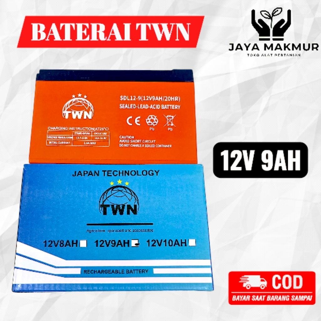 Baterai Aki Sprayer elektrik 9AH TWN
