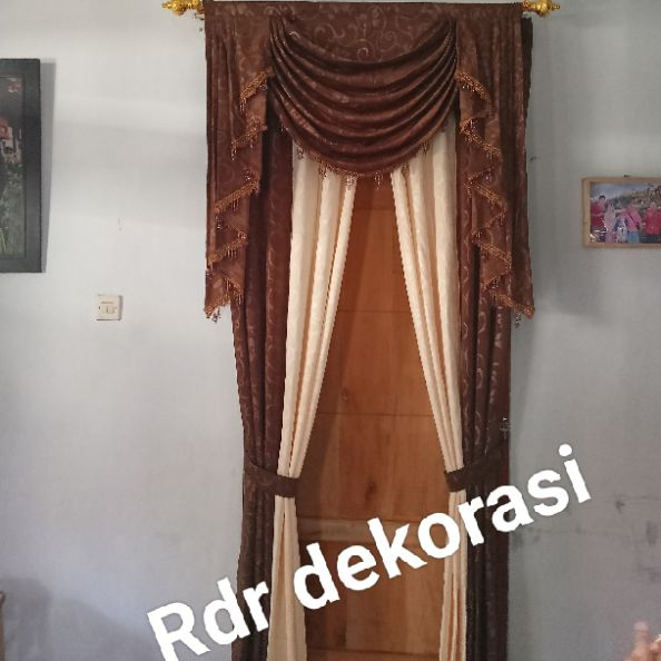 Gorden Pintu Kamar 1Set Poni Model Gelombang Spanyol Gorden Jendela Poni Rumbai Manik Manik