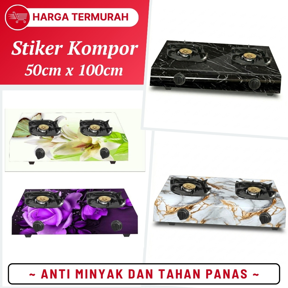 Wallpaper Kompor Stiker Kompor Sticker Kompor Gas 2 Tungku Anti Panas Dan Minyak