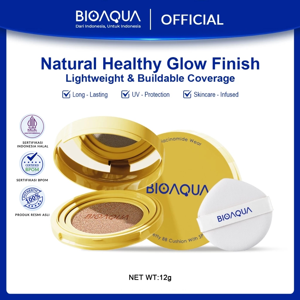 BIOAQUA Cushion Niacinamide Wear Pretty BB Cushion With SPF Oil-Control Waterproof Sweatproof Medium