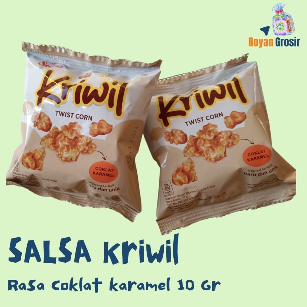 Salsa Kriwil Twist Corn Rasa Coklat Karamel Snack Jagung