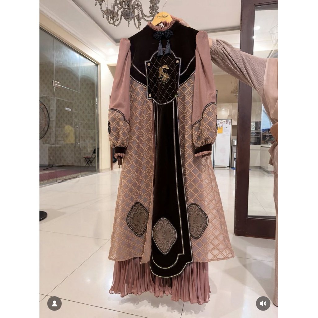 Gamis syari brand eles Lina sukijo brand eL. eS syari set premium