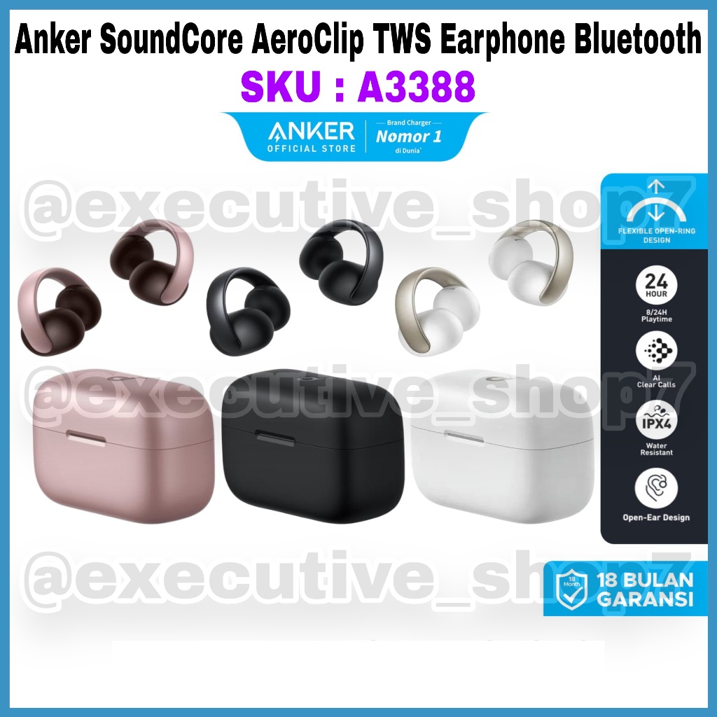 Anker Soundcore AeroClip TWS Earphone Bluetooth - SKU : A3388