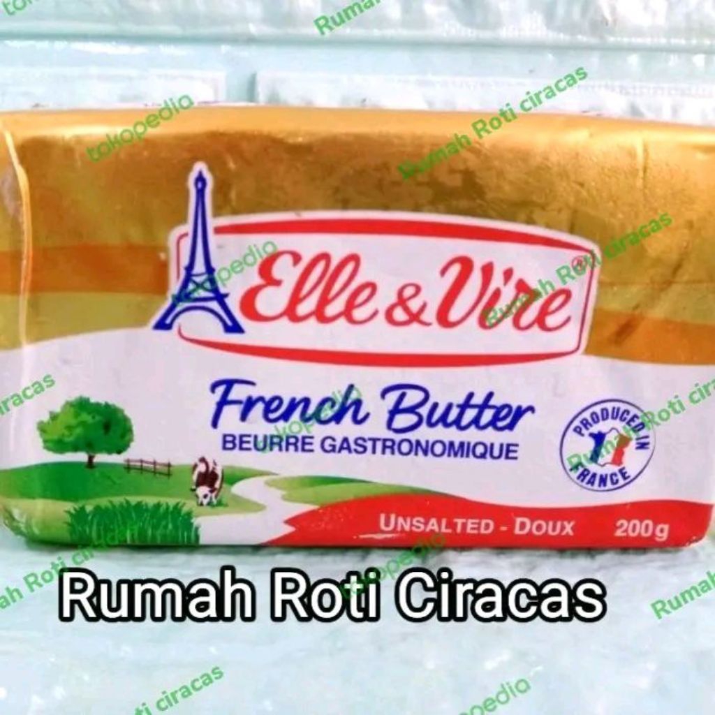 BUTTER ELLE&VIRE UNSALTED, SALTED 200GR FRANCE ELLE VIRE