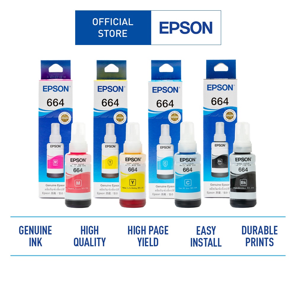 Epson Tinta T664 1 set 664 (Paket 4 Warna)