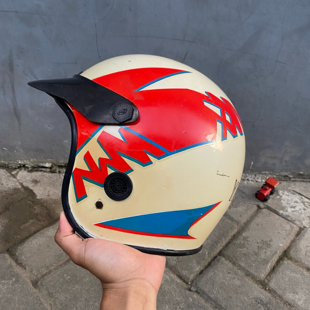 helm yamaha sumpit putih merah original yamaha sumpit