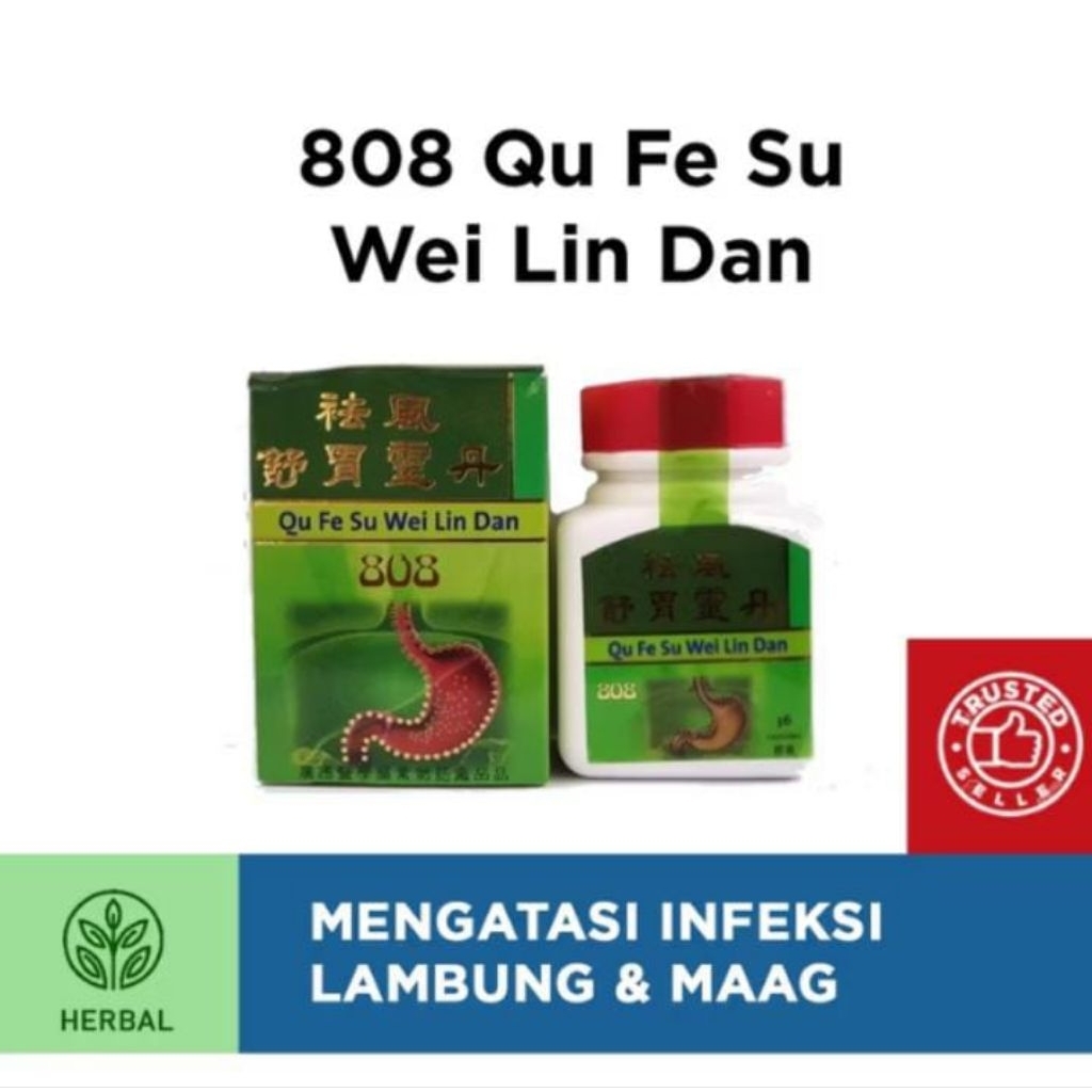 808 Qu Fe Su Wei Lin Dan ORI Obat Maag Asam Lambung GERD Herbal