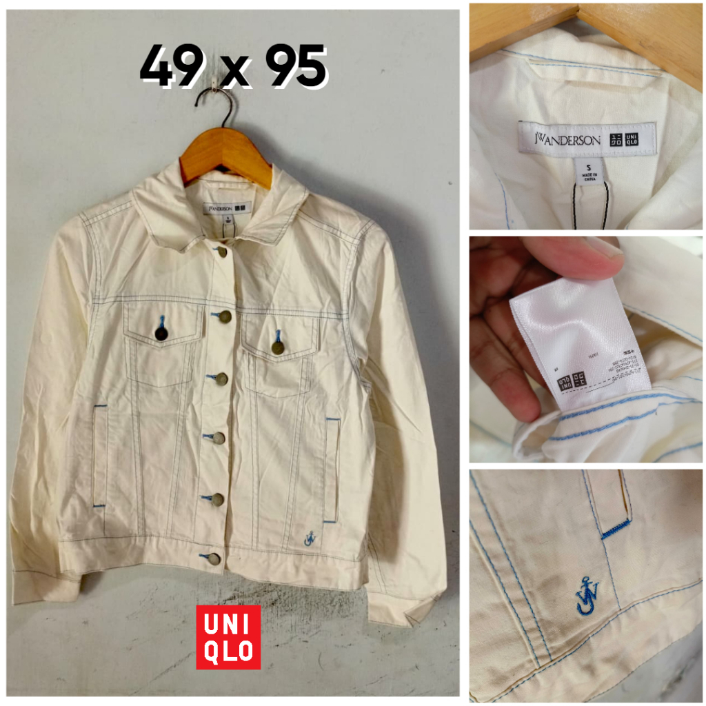 Jaket Jeans UNIQLO x JW Anderson Cream Size S Wanita KL541