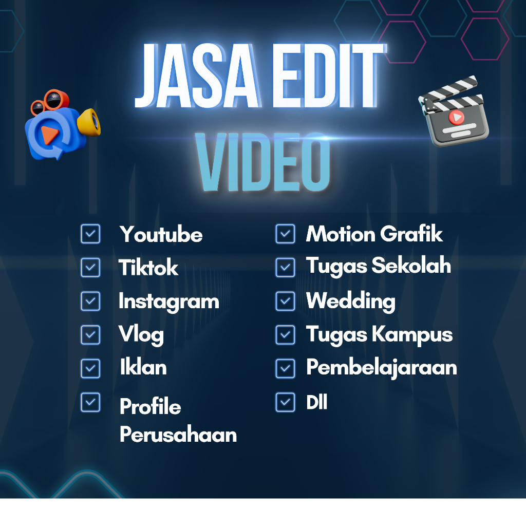 JASA EDITING VIDEO PROFESSIONAL, KONTEN TIKTOK, REELS, MOTION GRAPHIC, CINEMATIC, VLOG, WEDDING, IKL