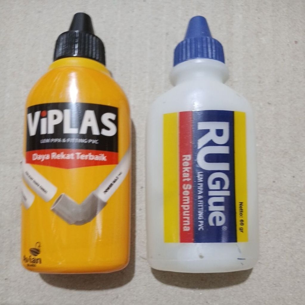 Lem cair pipa pvc paralon botol Ruglue Viplas