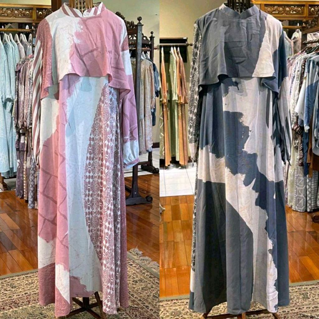 Nesya Dress Ceruti by Dian Pelangi LIMITED EDITION Busana Muslim Maxi Gamis Abaya Kaftan Gaun Outfit