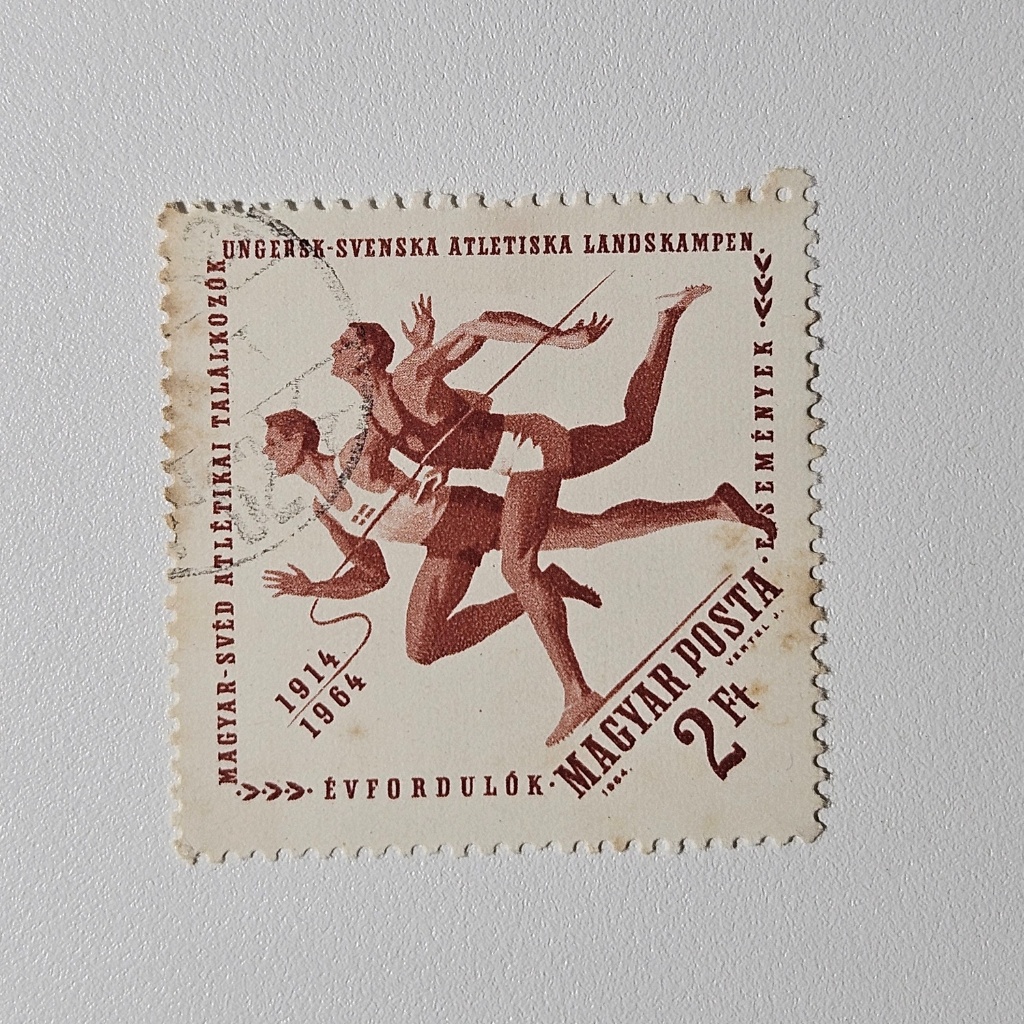 Perangko Olahraga Hungaria: Lomba Atletik Hungaria Swedia (Klasik 1964)